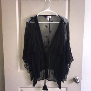 Mesh crochet cardigan